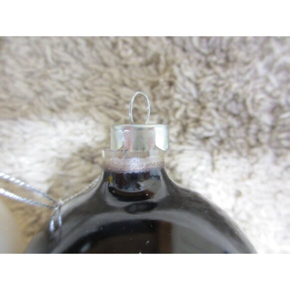 Lot of 3 Harley-Davidson Ornament Black & Silver Glass Christmas Balls With Logo - Picture 5 of 5